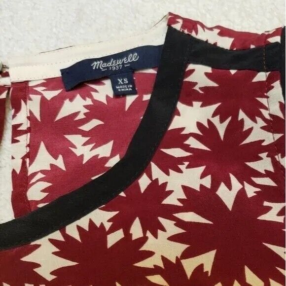 Madewell Silk Tank Top Size XS Pressed Flower High Low Sleeveless Asian Inspired - Picture 8 of 10